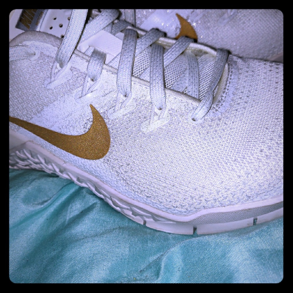 Sparkly, white Nike Tennis Shoes